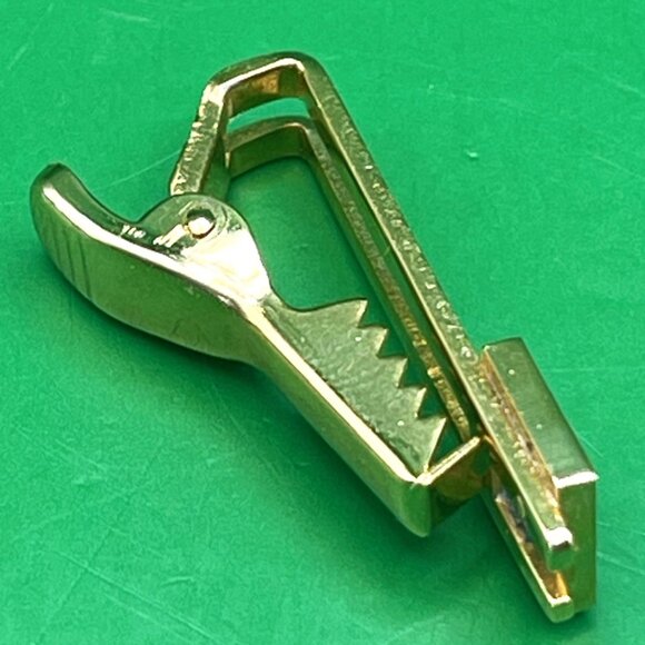 VTG Di Gino Cufflinks Tie Bar Set Gold Tone Mother of Pearl Sunburst Mid Century - Picture 10 of 12